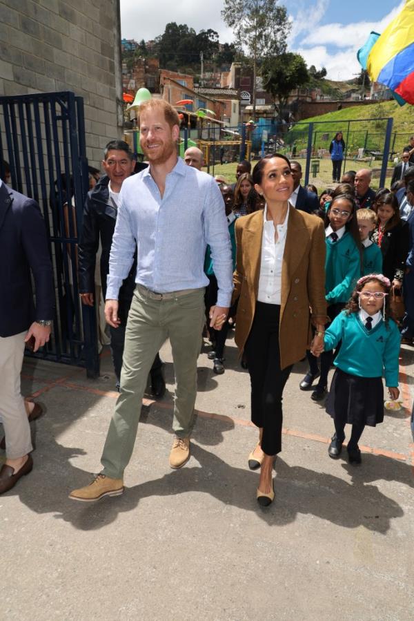Prince Harry and Meghan Markle in Bogota, Colombia on Aug. 16, 2024.