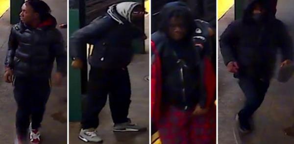 Surveillance footage grabs of the suspects in the attack at the 182nd Street-183rd Street station.