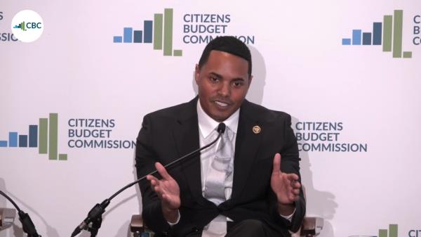 Rep. Ritchie Torres called out New York state's “misgovernance” during a speech at a Citizens Budget Commission breakfast at Club 101 in Manhattan.