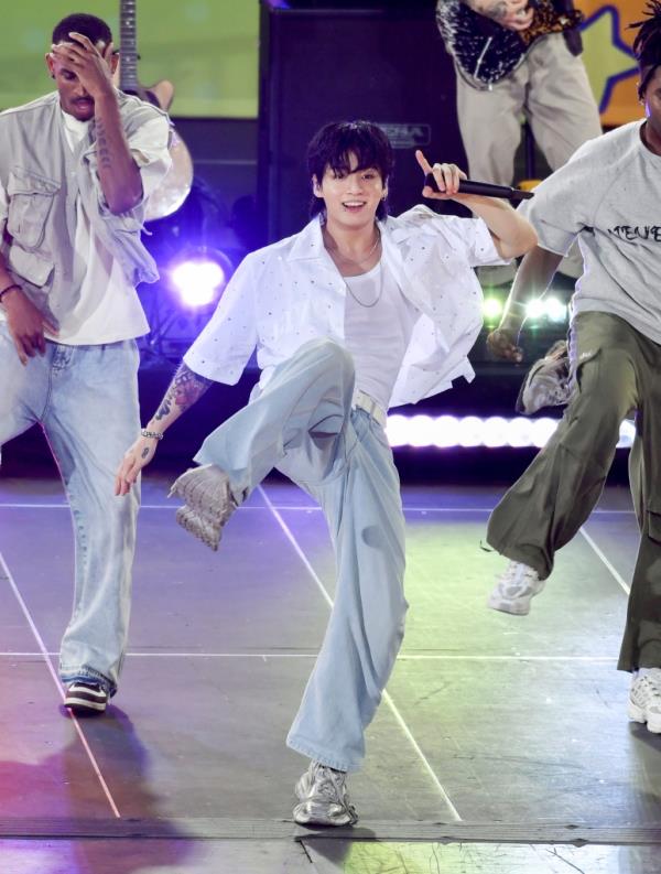 Jung Kook performing at Central Park Friday morning.
