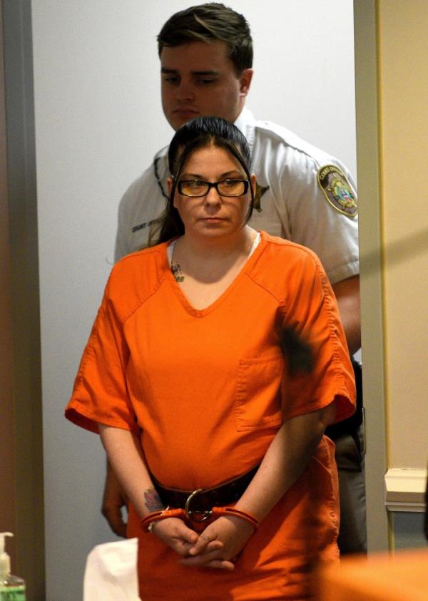 Danielle Dauphinais is led into a New Hampshire courtroom for her sentencing hearing in the murder of her 5-year-old son on Oct. 25, 2024.