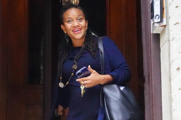 Sheena Wright leaving her home.