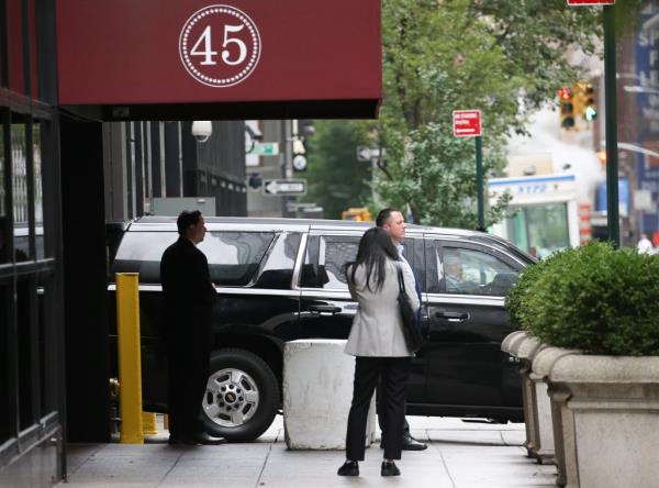 Melania Trump left Trump Tower under close security on Tuesday.