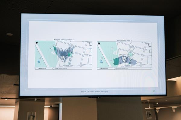 Members of the Co<em></em>ntinuum Company team present their case to the NYC Department of City Planning. 