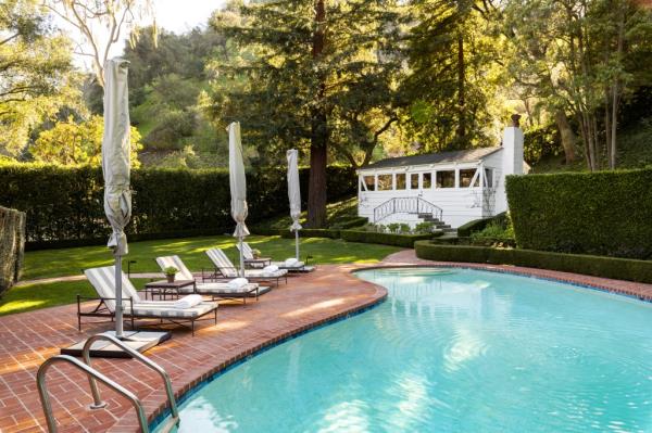 Outdoor perks include a pool.