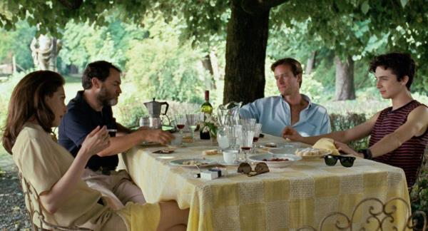 Armie Hammer with Timothee Chalamet's character in, 