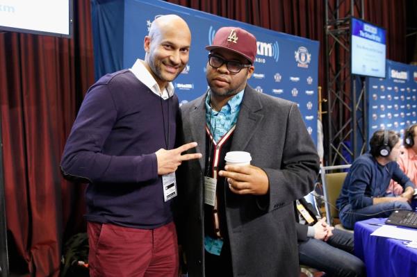 Keegan-Michael Key and Jordan Peele at Super Bowl XLVIII Radio Row in January 2014