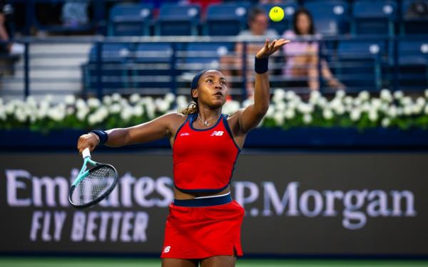 Coco Gauff of the United States in action against Karolina Pliskova