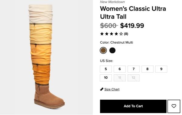 Ugg ripped for ultra-high 'candy corn' boots: $419.99