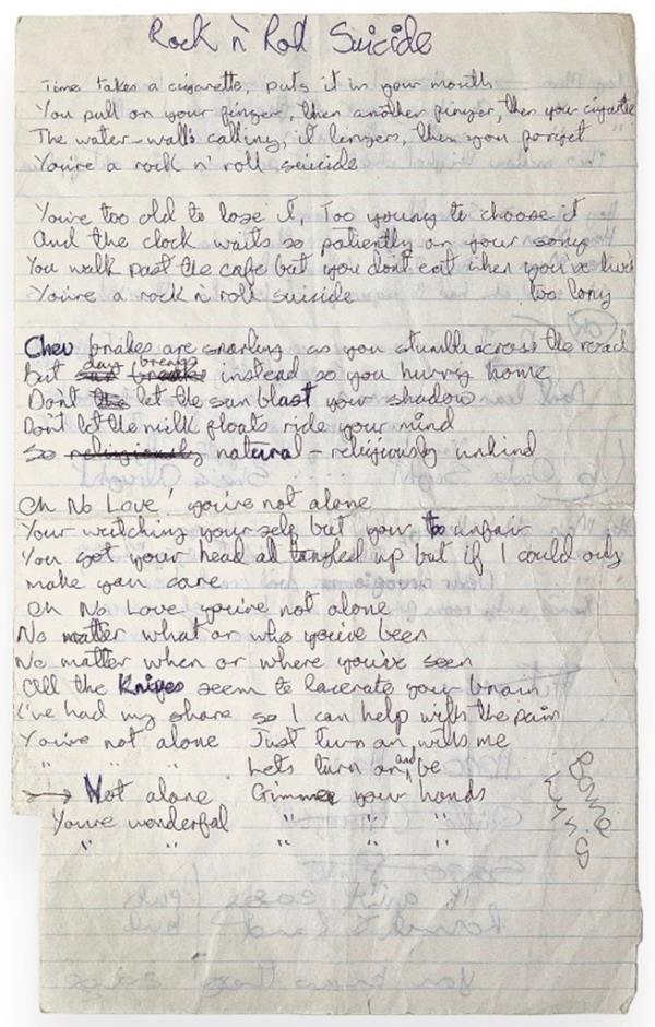 Sheet music for David Bowie's 