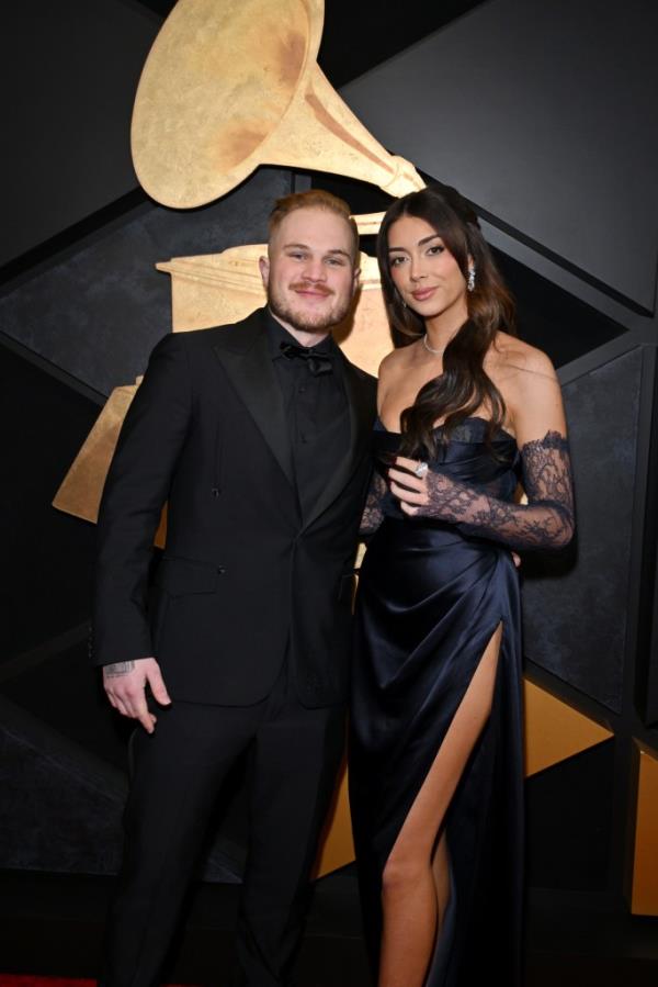 Zach Bryan and Brianna Chickenfry at the 2024 Grammy Awards