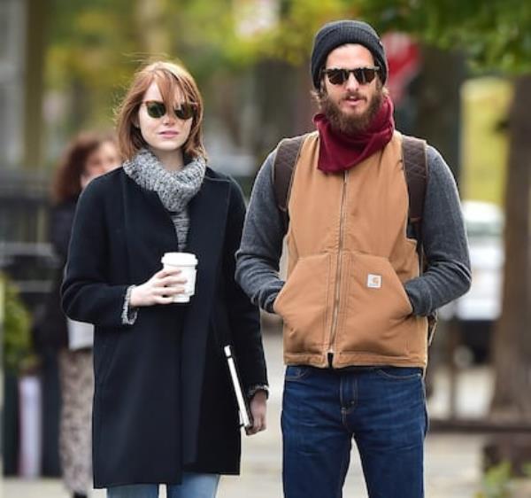 Emma Stone and Andrew Garfield in New York in 2014. The actors met during the filming of 'Spider-Man' and dated for four years.
