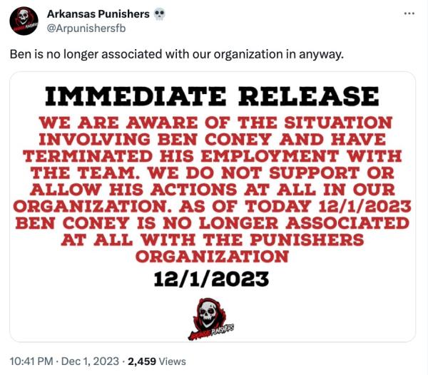 A screengrab of the X post.