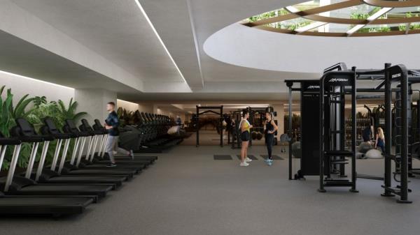 Interior rendering of the fitness center coming to 9 West. 