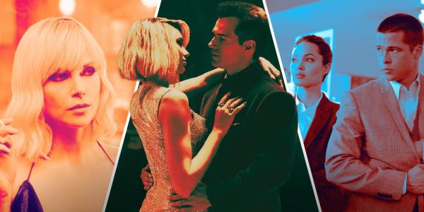 An edited image of Atomic Blonde, Argylle, and Mr and Mrs Smith
