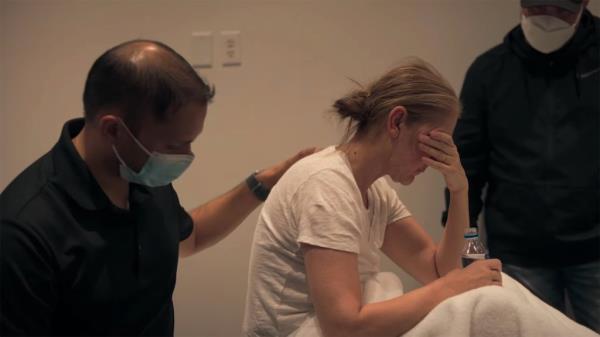 Celine Dion crying in her docu<em></em>mentary
