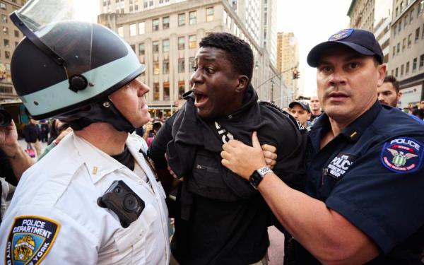 Seven anti-Israel protesters were busted – including one who punched an NYPD captain in the chest – as they swept through Manhattan Mo<em></em>nday on the 1-year anniversary of Hamas terrorists’ brutal attack on Israel, authorities said. 