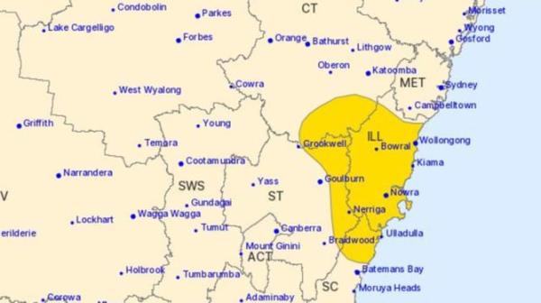 Flood warnings are in place for certain parts of NSW due to forecasted heavy rainfalls. Picture: Bureau of Meterology