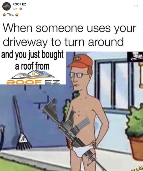 Roofer ad for free AR-15 and frozen turkey