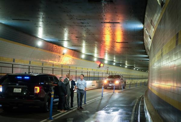 New York City Mayor Eric Adams inspecting and updating on the o<em></em>ngoing closure of Queens Midtown Tunnel