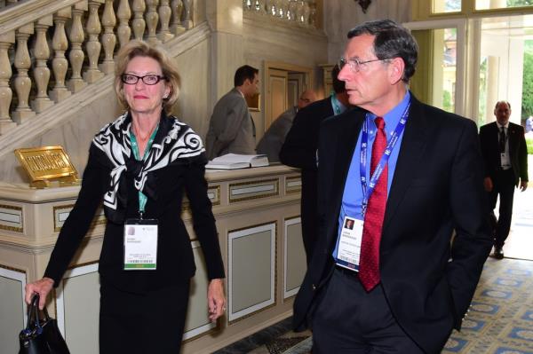 Bobbi Brown Barrasso and John Anthony Barrasso an US politician and senator for the state of Wyoming attend the Ambrosetti Internatio<em></em>nal Eco<em></em>nomic Forum 2019 