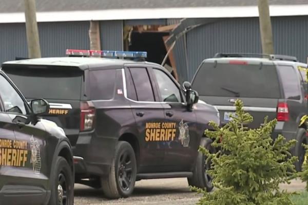 Police at the scene.