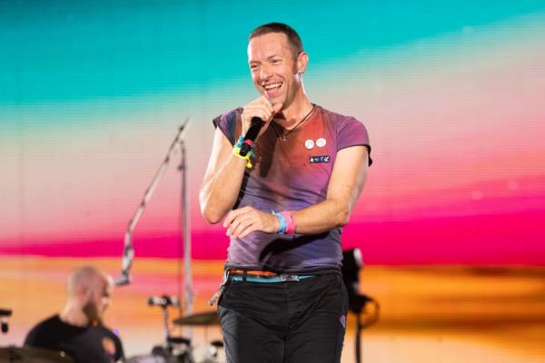 Chris Martin of Coldplay performs at Optus Stadium on November 18, 2023 in Perth, Australia.