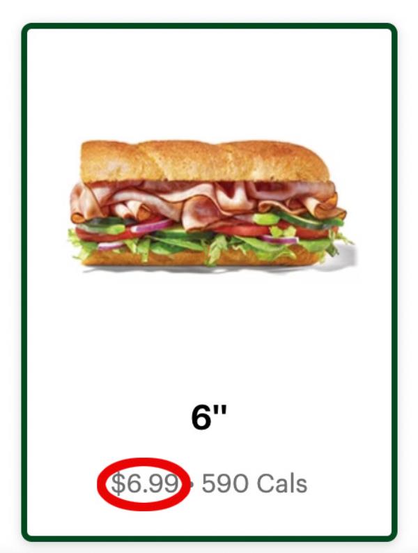Vera Conner's typical order at Subway --the No. 4 