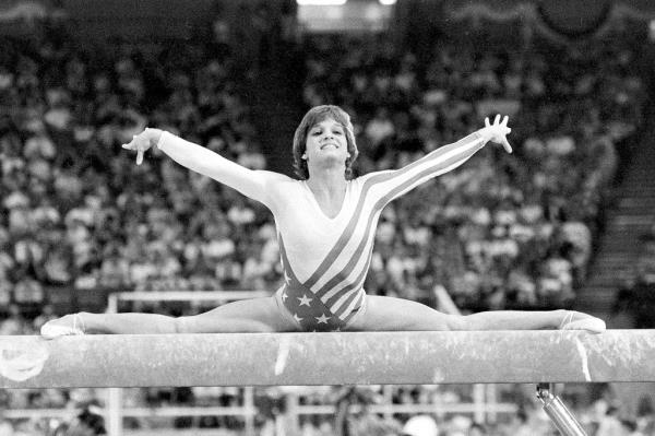 Mary Lou Retton on the balance beam