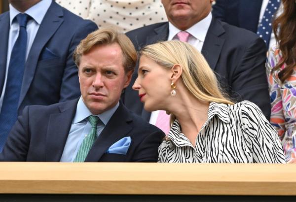 Thomas Kingston and Lady Gabriella Kingston court side on day two of the Wimbledon Tennis Champio<em></em>nships in 2023.
