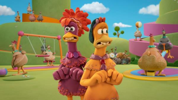 A scene from Chicken Run: Dawn of the Nugget
