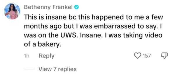A screenshot of a TikTok video featuring an unseen comment by Bethenny Frankel a<em></em>bout a perso<em></em>nal incident.