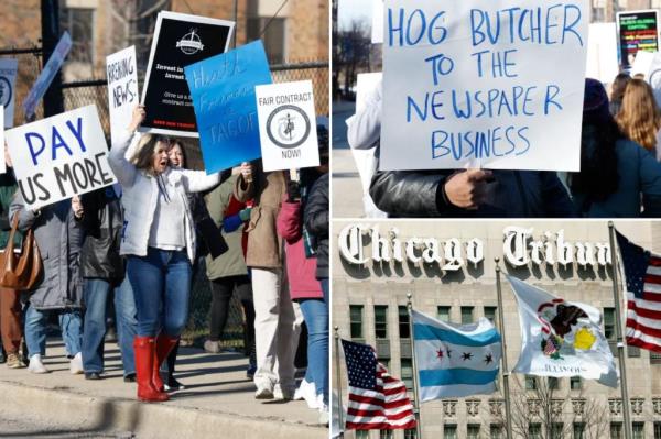Staffers picketing on Thursday.