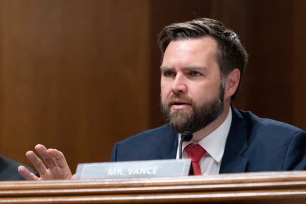 Sen. J.D. Vance, R-Ohio, asking a question during a Senate Special Committee on Aging hearing on Capitol Hill, Washington, May 18, 2023