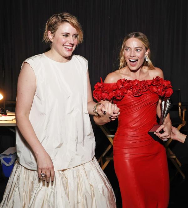 Greta Gerwig and Margot Robbie, winners of the Best Comedy Award for 