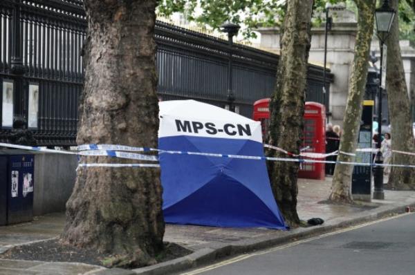 A police tent outside the British Museum in Lo<em></em>ndon after a man was arrested on suspicion of causing grievous body harm after a man was stabbed close to the museum, the Metropolitan Police said. Picture date: Tuesday August 8, 2023. PA Photo. See PA story POLICE Museum. Photo credit should read: Jordan Pettitt/PA Wire