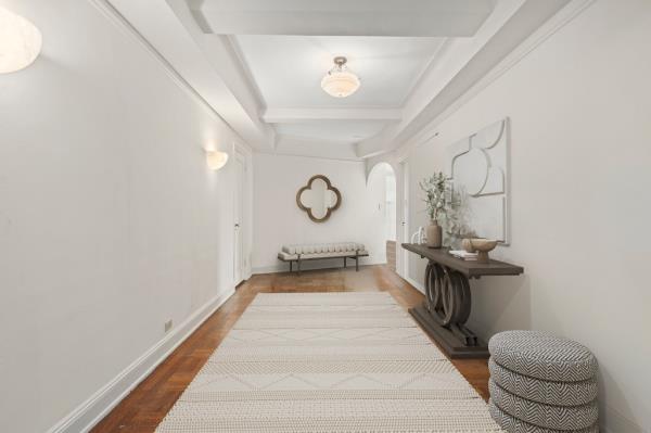 A wide hallway in the unit.
