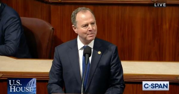 Adam Schiff speaking a<em></em>bout his censure in the House.