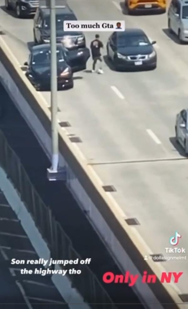 Moments after exiting the vehicle, the disturbed man is seen approaching several cars.