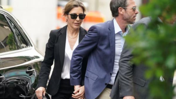 Hallie Biden, widow of Beau Biden and former girlfriend to Hunter Biden, arrives with her fiancee John Hopkins Anning, at federal court during Hunter's trial for criminal gun charges in Wilmington, Delaware, U.S., June 6, 2024. REUTERS