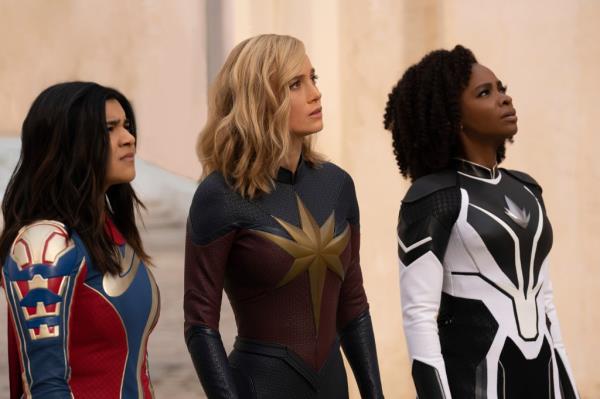 Iman Vellani, Brie Larson and Teyo<em></em>nah Parris 