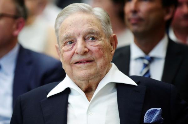 George Soros in a suit, receiving the Schumpeter Prize in Vienna, Austria on June 21, 2019