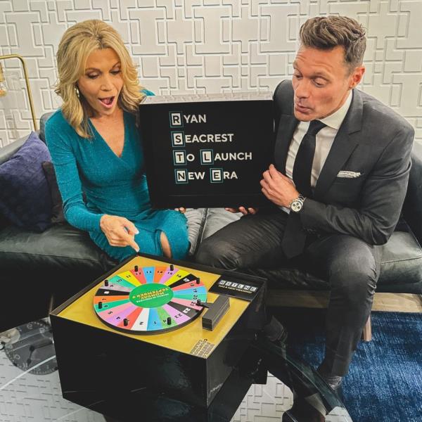 Ryan Seacrest and Vanna White backstage in a social media post for 