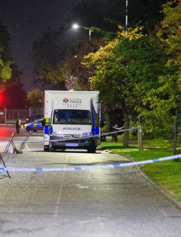  Licensed to Lo<em></em>ndon News Pictures. 16/10/2022. Loughton, UK. Police vehicles at the scene on Oakwood Hill following the discovery of a man's body on Saturday, 15/10/2022. Unco<em></em>nfirmed reports have named the man as popular Turkish radio presenter Koray Alpergin, also known as 'DJ Koray'. Photo credit: Peter Manning/LNP