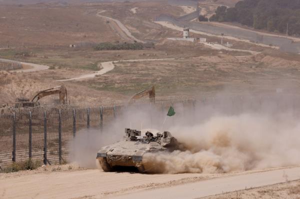 Israeli tank manoeuvres near the Israel-Gaza border, amid the o<em></em>ngoing co<em></em>nflict between Israel and Hamas, in Israel, June 8, 2024. ― Reuters pic
