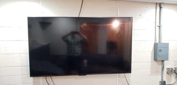 The big-screen TV found in the lounge.