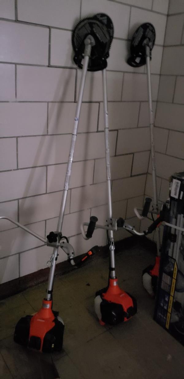 Weed-whackers in storage.