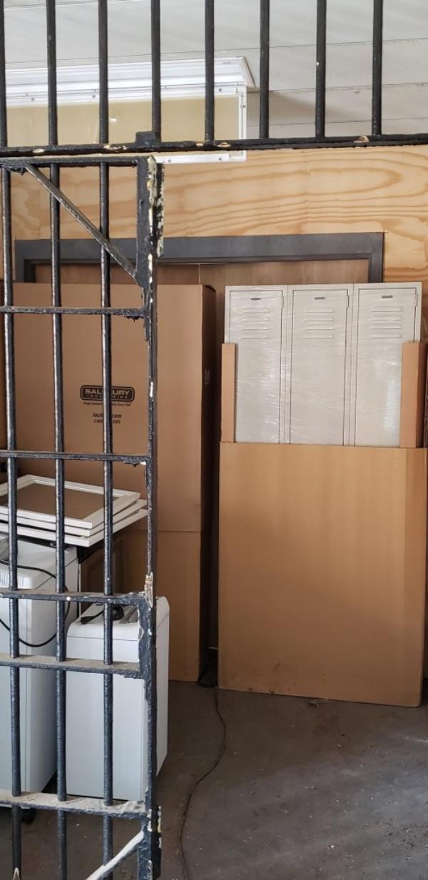 Lockers stored in holding cells.