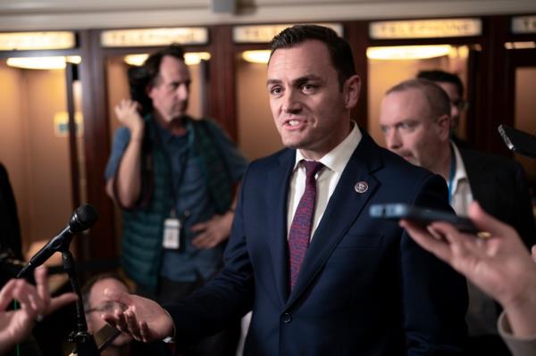 Rep. Mike Gallagher speaks to reporters