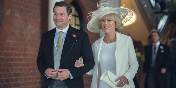 Dominic West as Prince Charles, Olivia Williams as Camilla Parker Bowles.